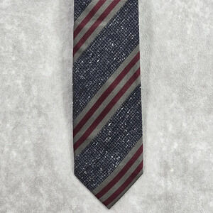 Strellson Gray Blue Stripe 100% Silk Italy Switzerland Stripe Men's Neck Tie‎